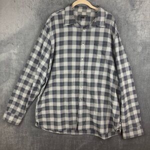 John Varvatos Blue and White Plaid Shirt